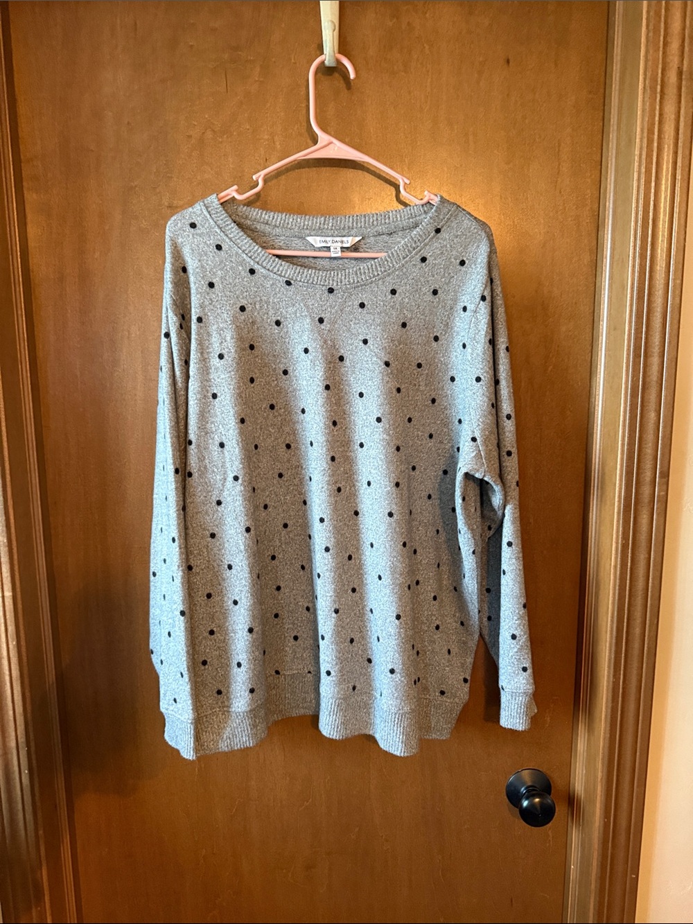Light Gray Polka Dot Sweater - Women's